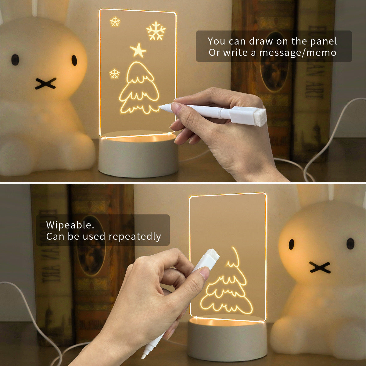 LightBliss Board 2, LED Light Note Board Usb Desktop Night Light Luminous Handmade Writing Board